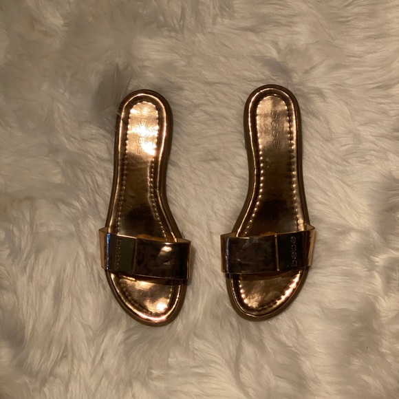 bebe Shoes - Gold Bebe Slides